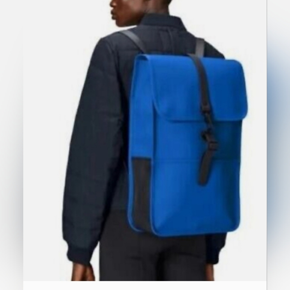 NWT Rains Rolltop Rucksack Backpack W3 in Waves Blue
